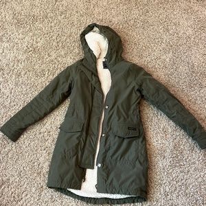 Abercrombie & Fitch Olive Green Sherpa Lined Jacket Size XS